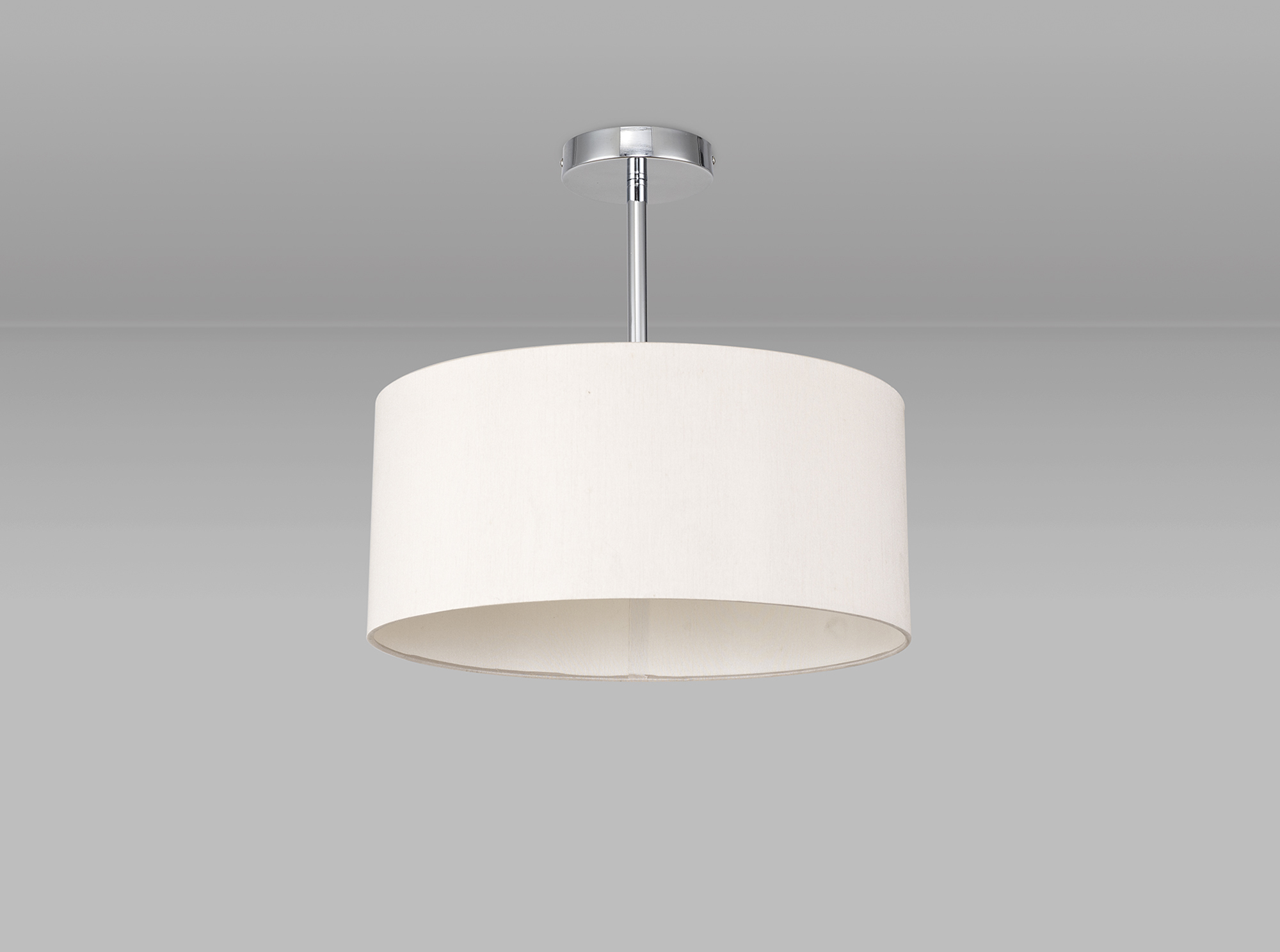 Baymont 40cm Semi Flush 1 Light Polished Chrome, Nude Beige/Moonlight DK0088  Deco Baymont